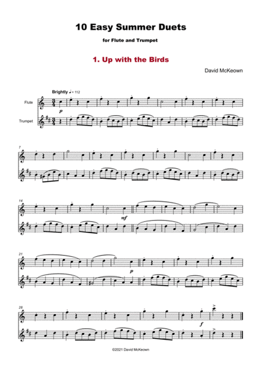 10 Easy Summer Duets for Flute and Trumpet