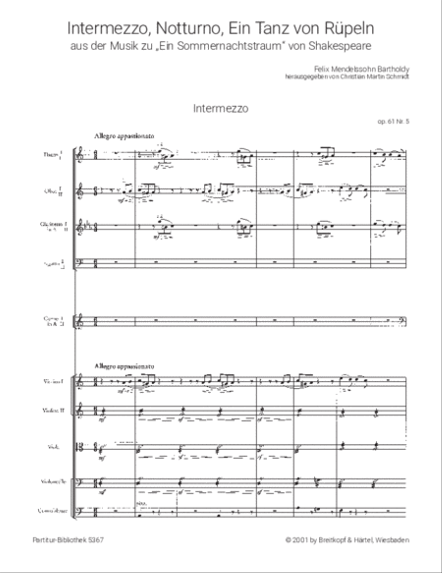 A Midsummer Night's Dream No. 5, 7, 11 from Op. 61 MWV M 13