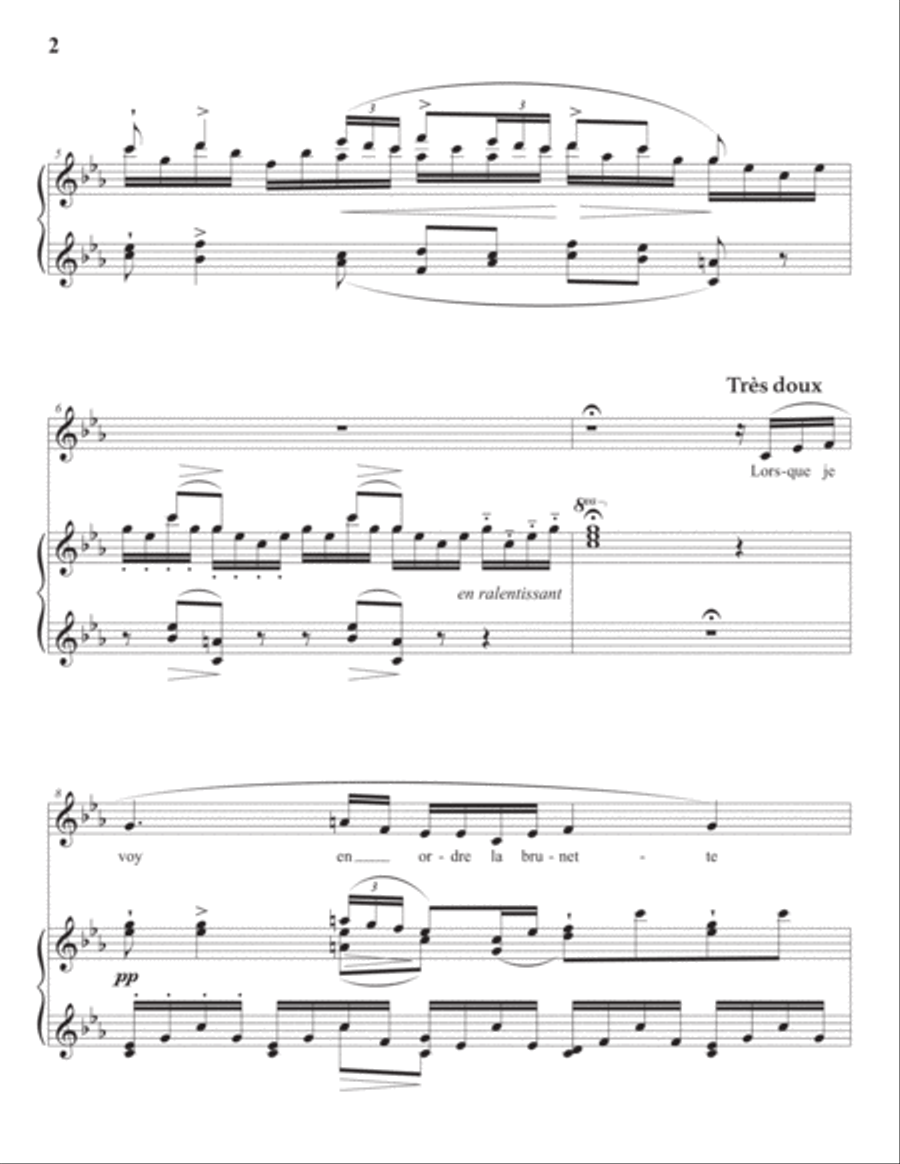RAVEL: D'Anne jouant de l'espinette (transposed to C minor) Voice scores gallery preview page 3