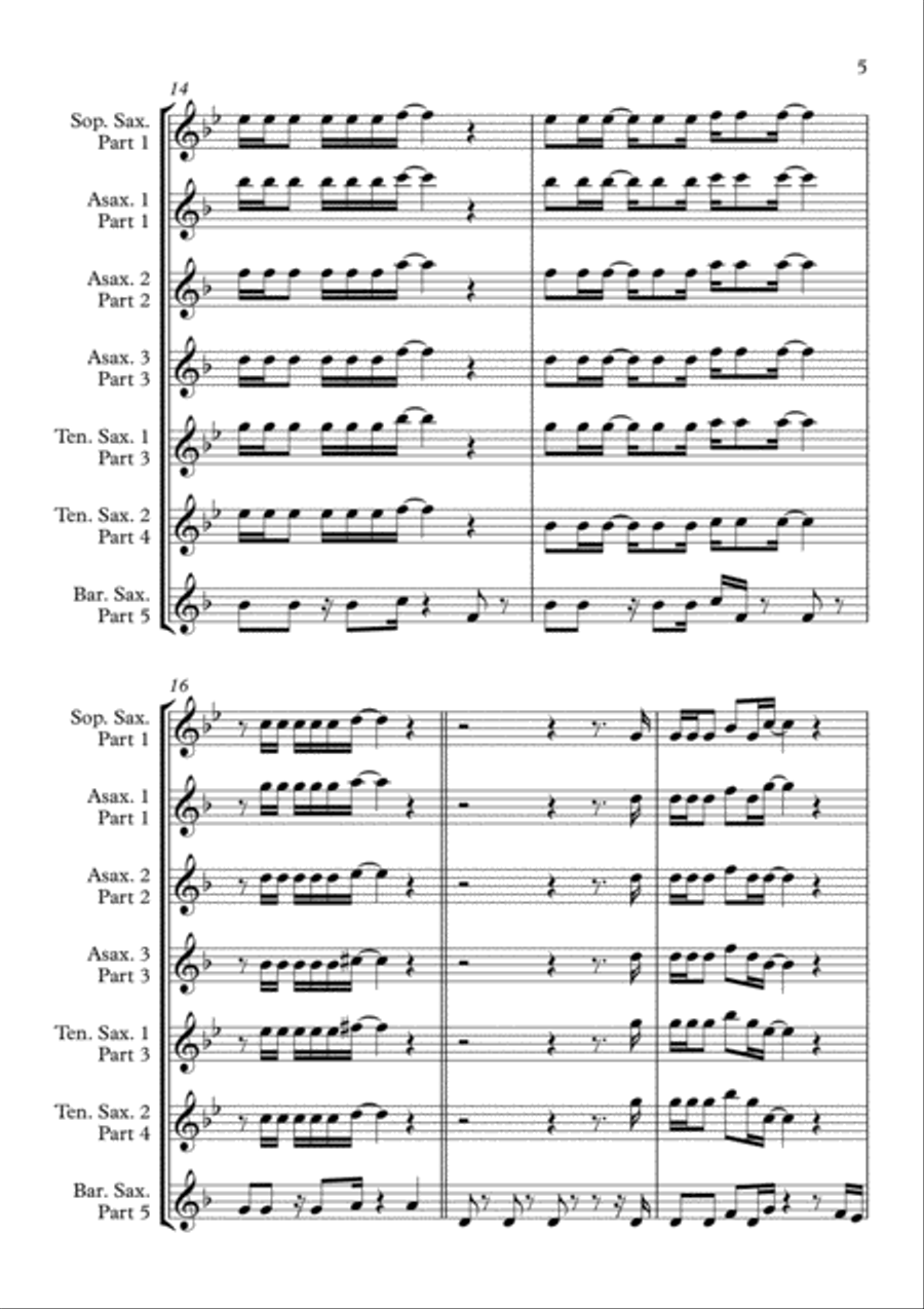 Another One Bites The Dust Woodwind Quintet scores gallery preview page 5