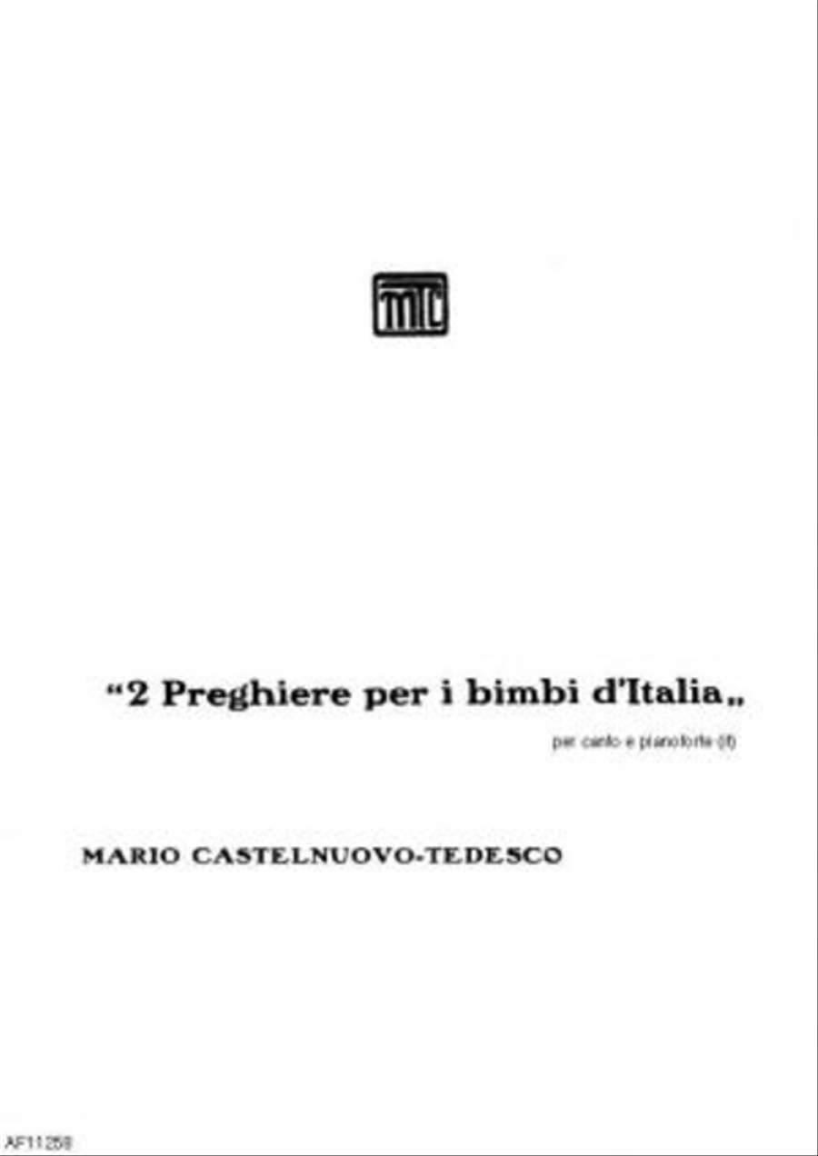 Due preghiere per i bimbi d'Italia Voice Solo scores gallery preview page 1