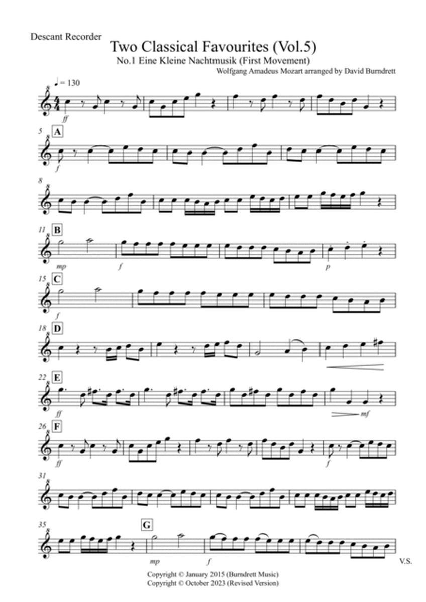 2 Classical Favourites for Recorder Quartet (volume five) image number null