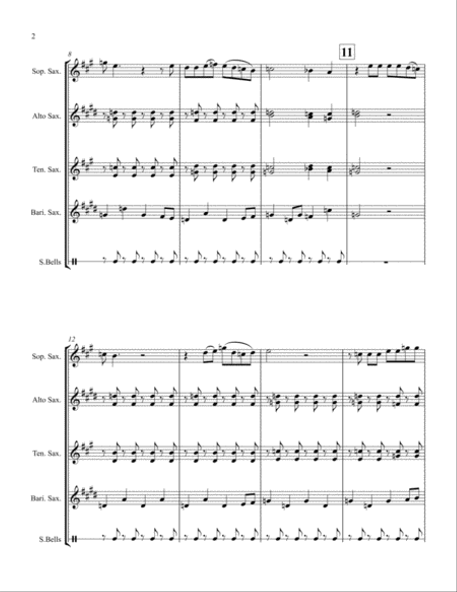 Grandma Got Run Over By A Reindeer Woodwind Ensemble scores gallery preview page 2