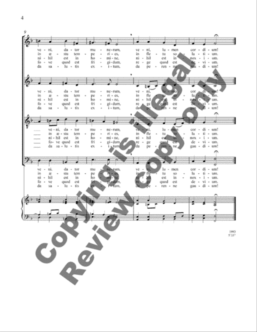 Hymnus ad Sanctum Spiritum 4-Part scores gallery preview page 4