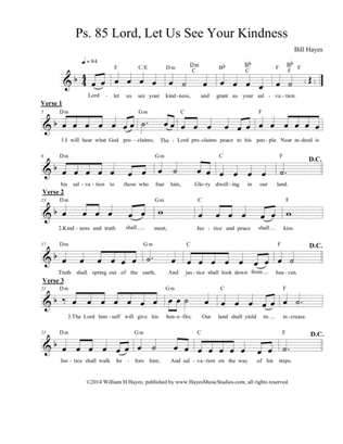 Psalm 85: Lord, Let Us See Your Kindness (Leadsheet)