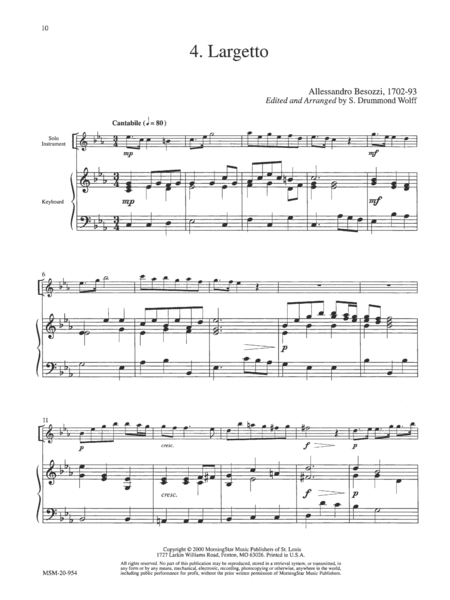 Baroque Music for Solo Instrument & Keyboard, Set V