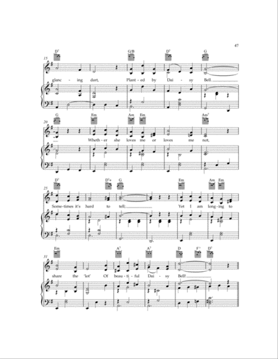 Daisy Bell Daisy Bell Voice scores gallery preview page 2