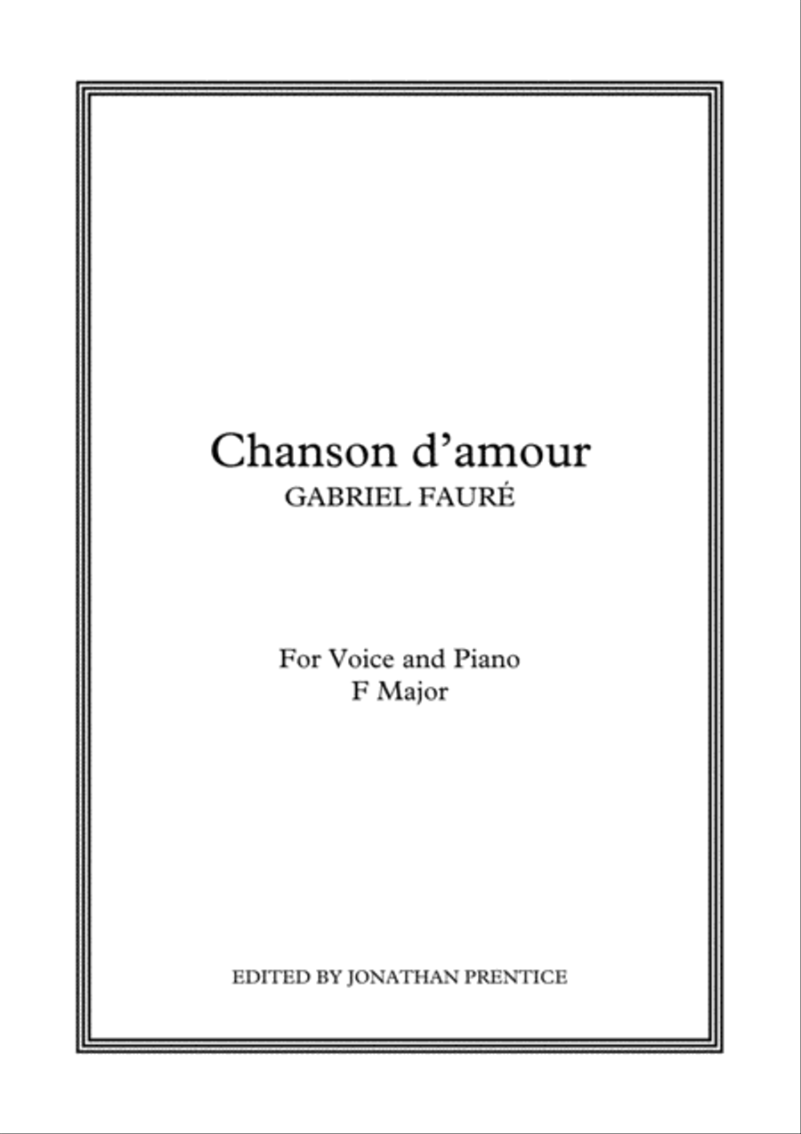 Chanson d'amour (F Major) Voice scores gallery preview page 1