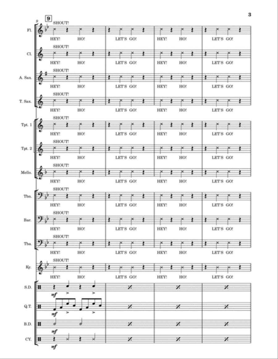 Blitzkrieg Bop Marching Band scores gallery preview page 3