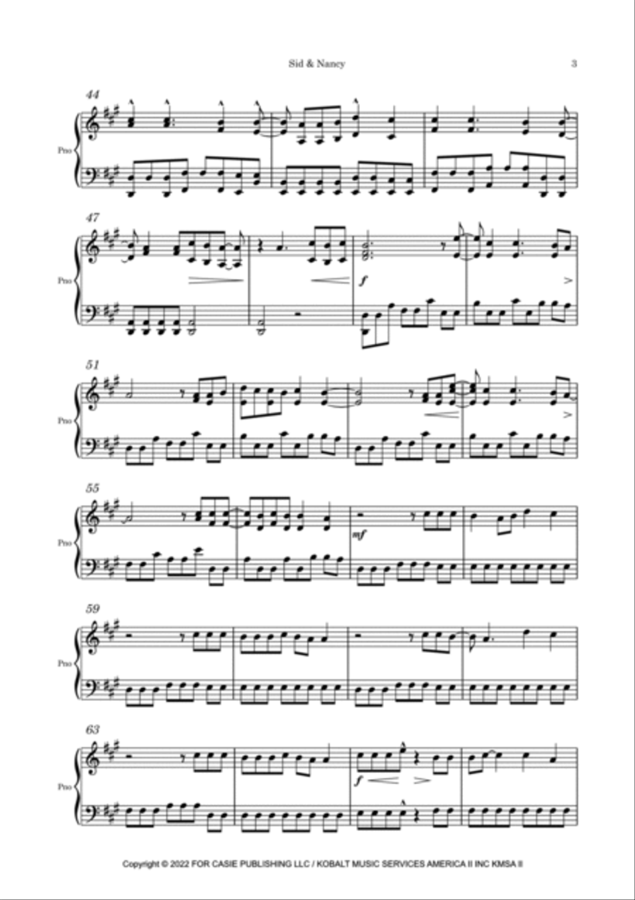 Sid & Nancy Sid & Nancy Piano Solo scores gallery preview page 3