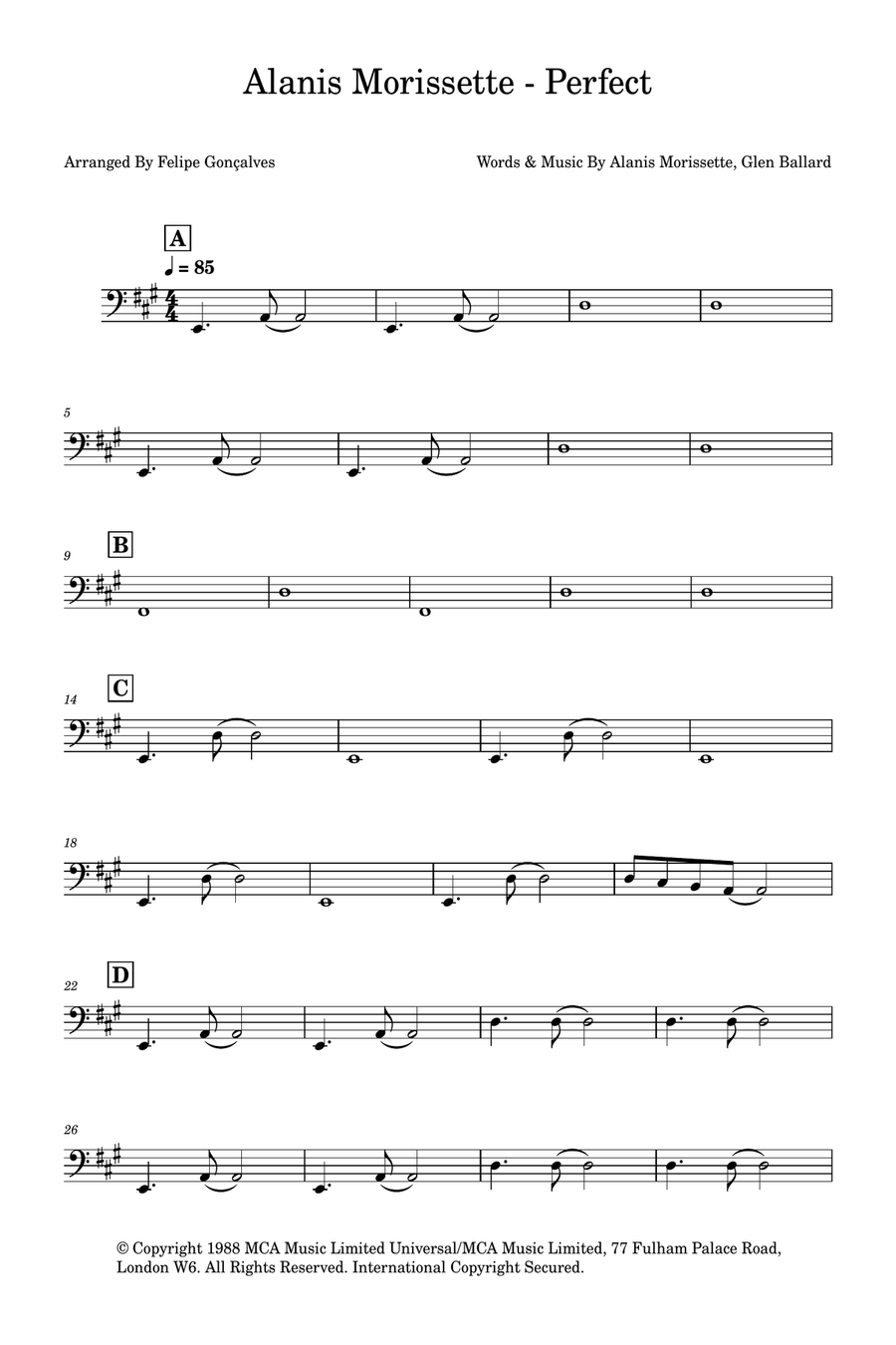 Perfect Bass Guitar scores gallery preview page 1