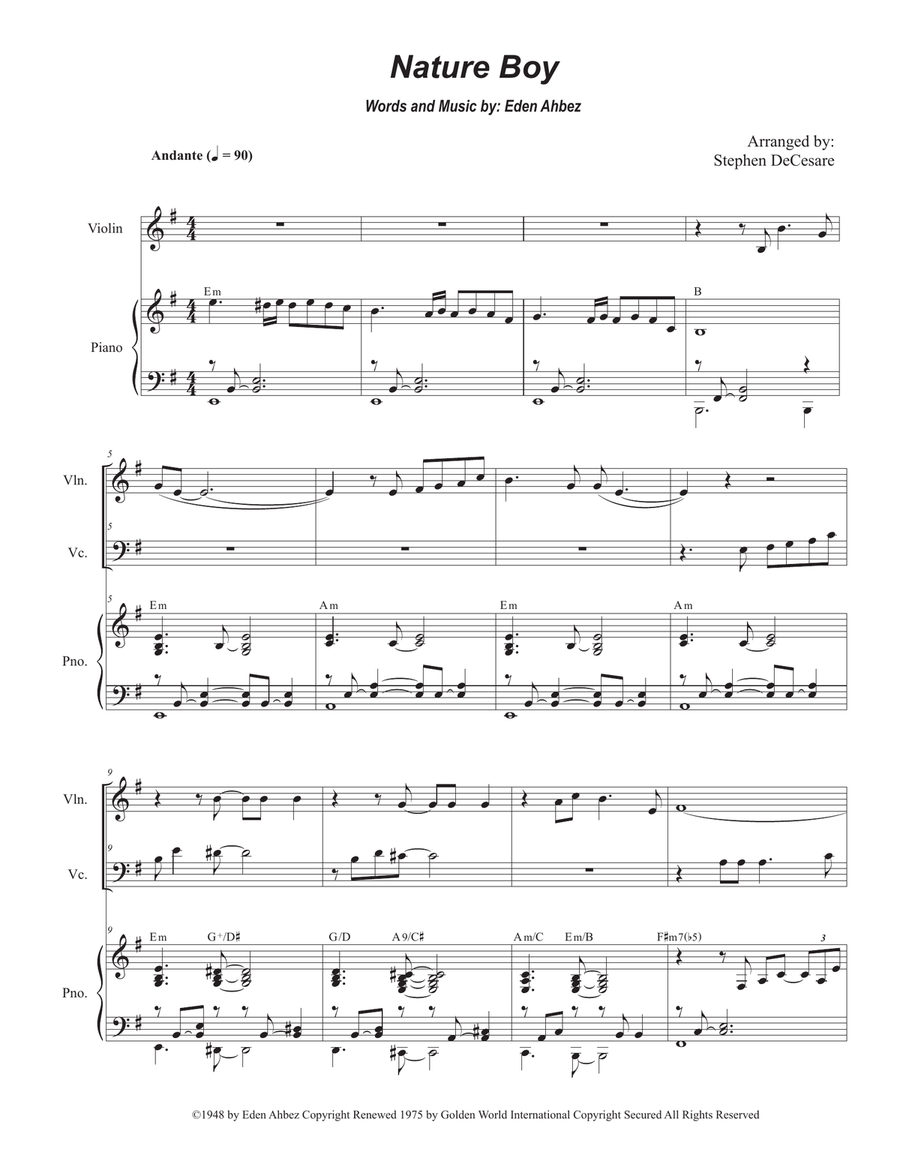 Nature Boy Piano Trio scores gallery preview page 1