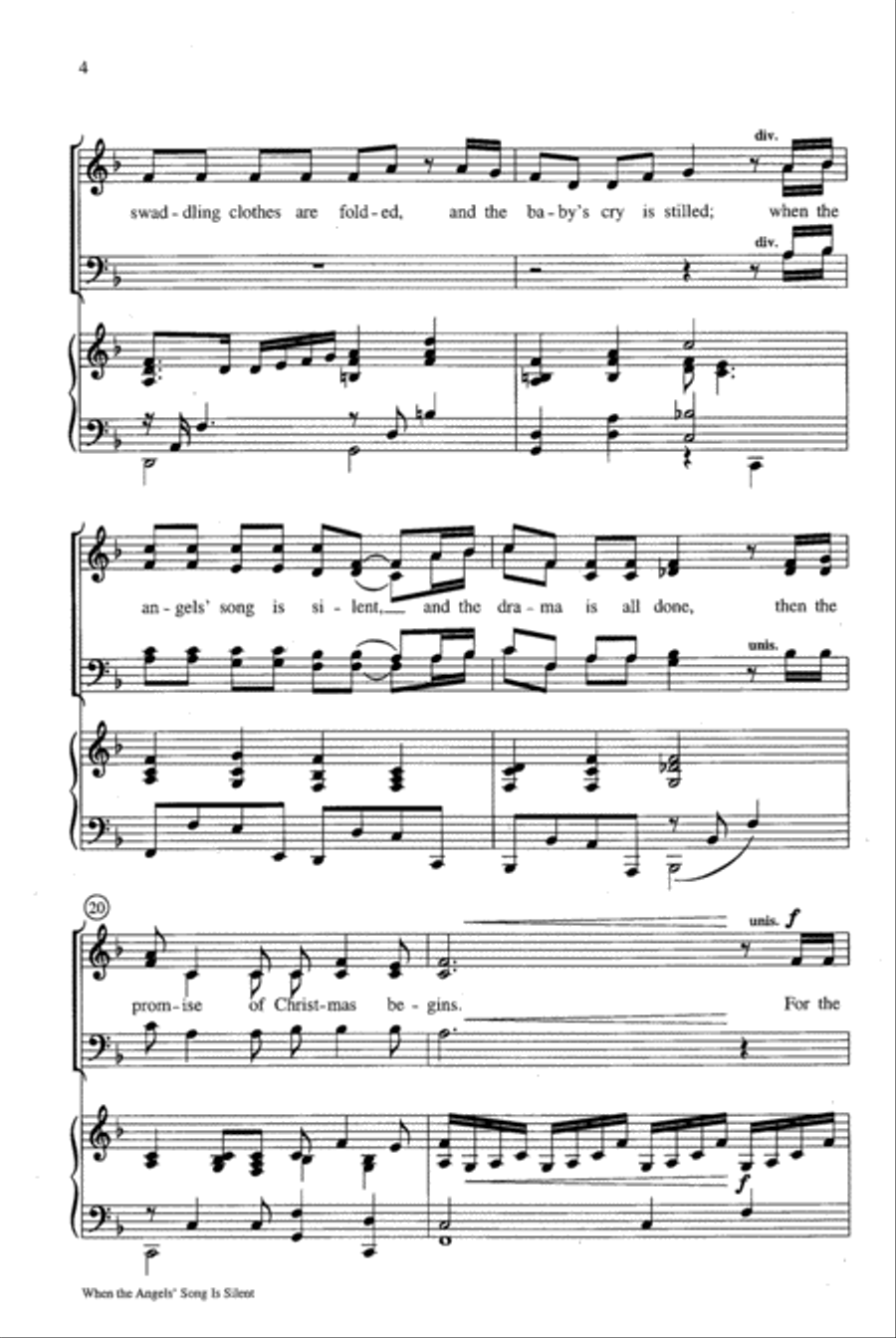 When the Angels' Song Is Silent 4-Part scores gallery preview page 4