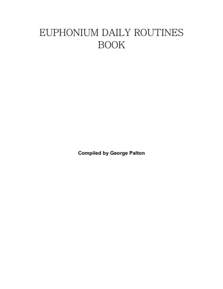 Euphonium Daily Routines Book