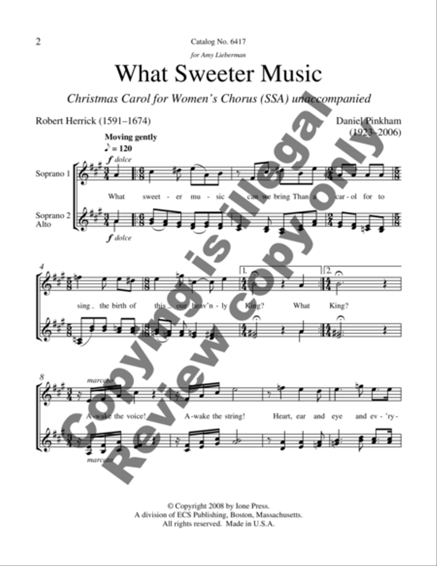 What Sweeter Music SSA scores gallery preview page 4