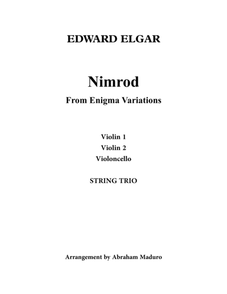 Nimrod Two Violins and Cello Trio-Two Tonalities Included image number null