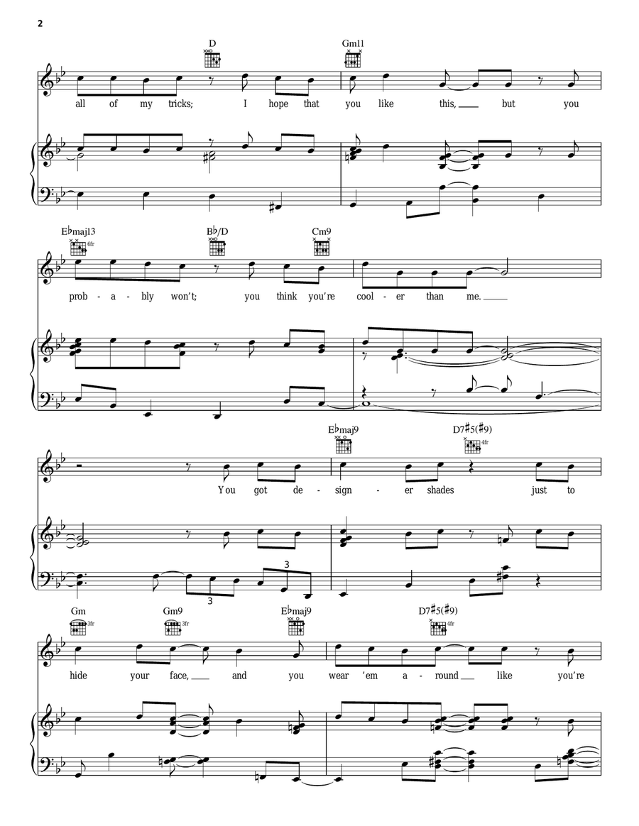 Cooler Than Me Cooler Than Me Piano, Vocal, Guitar scores gallery preview page 2