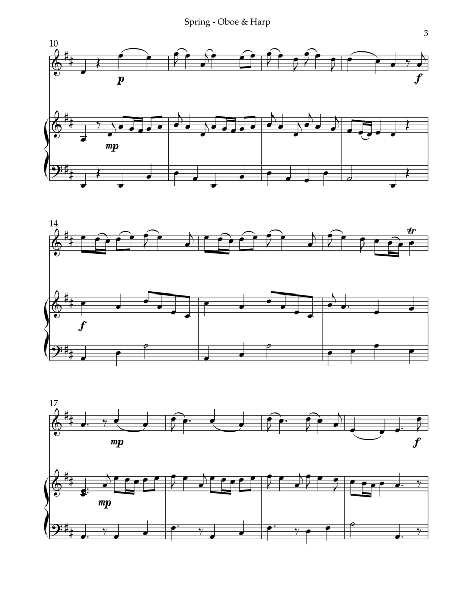 Spring (La Primavera), Duet for Oboe & Harp