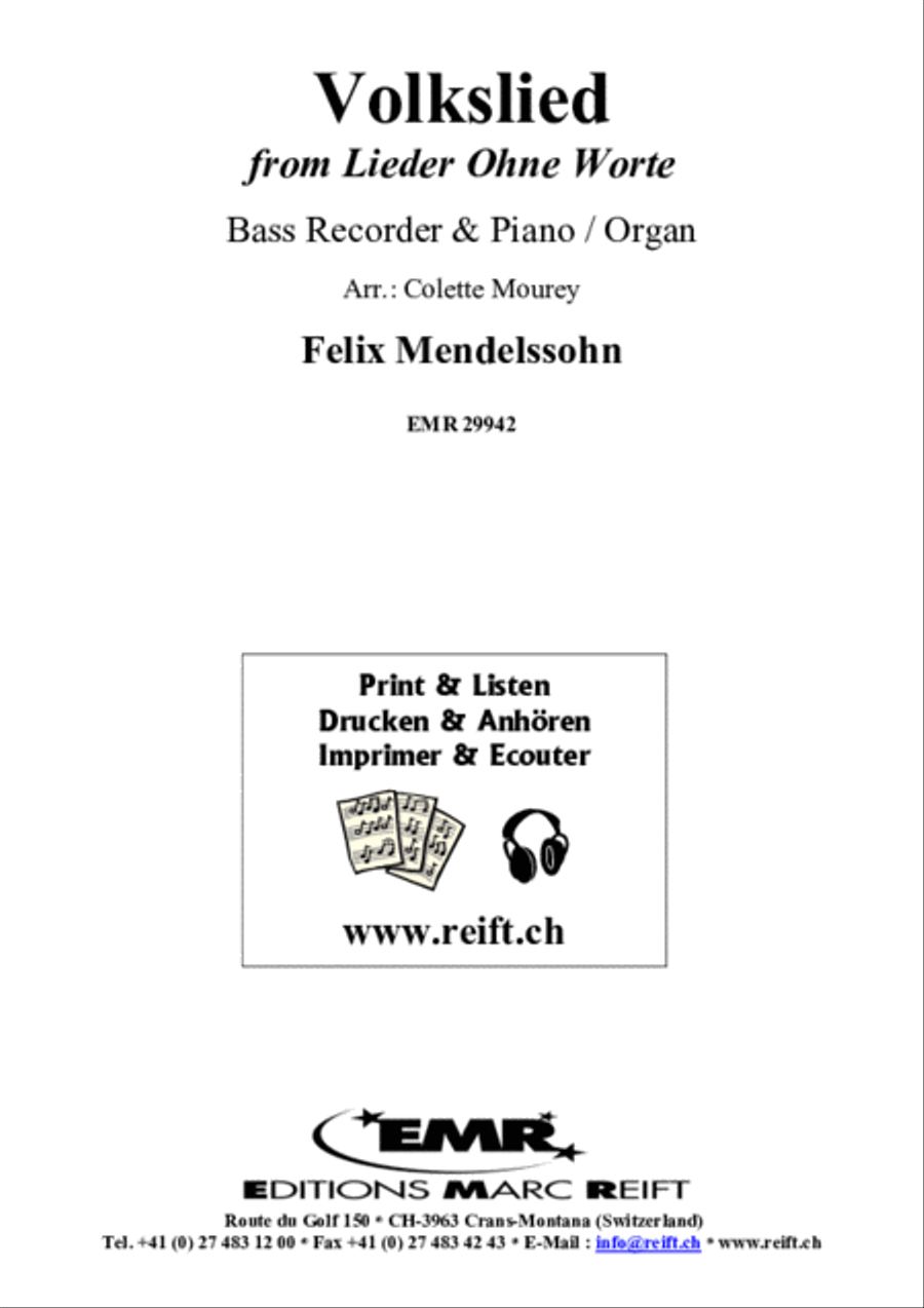 Volkslied Volkslied Bass Recorder scores gallery preview page 2