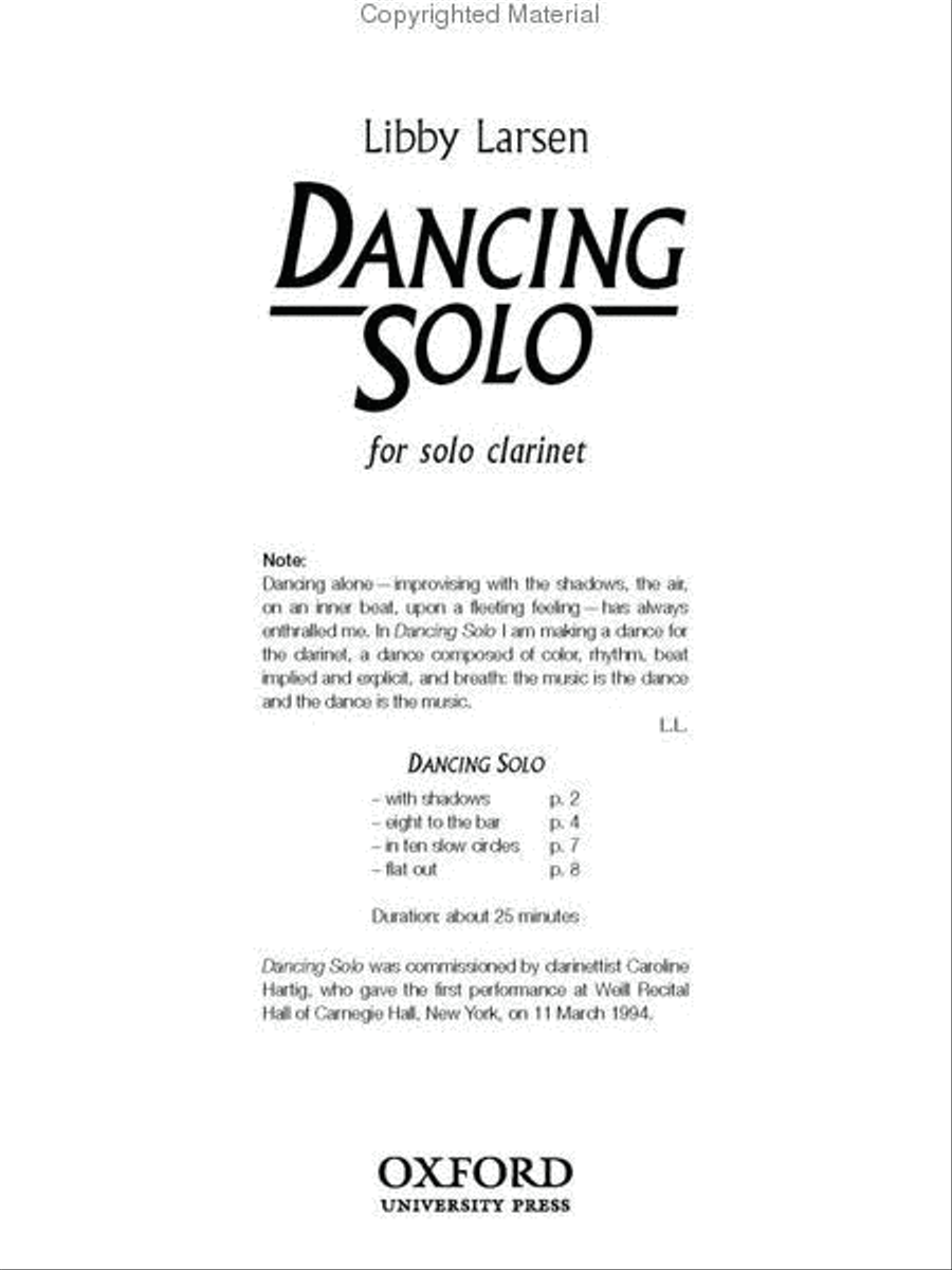 Dancing Solo Dancing Solo Clarinet Solo scores gallery preview page 3