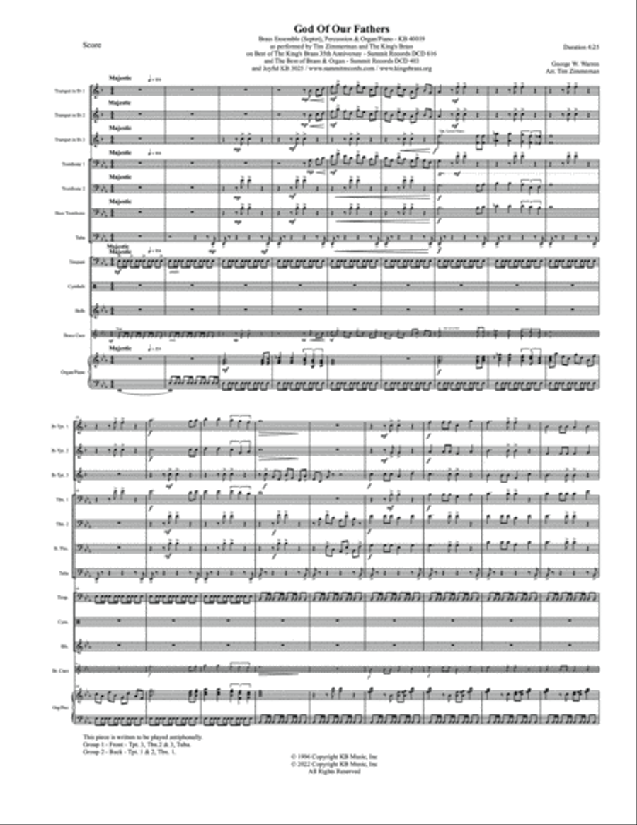 God of Our Fathers Large Ensemble scores gallery preview page 3