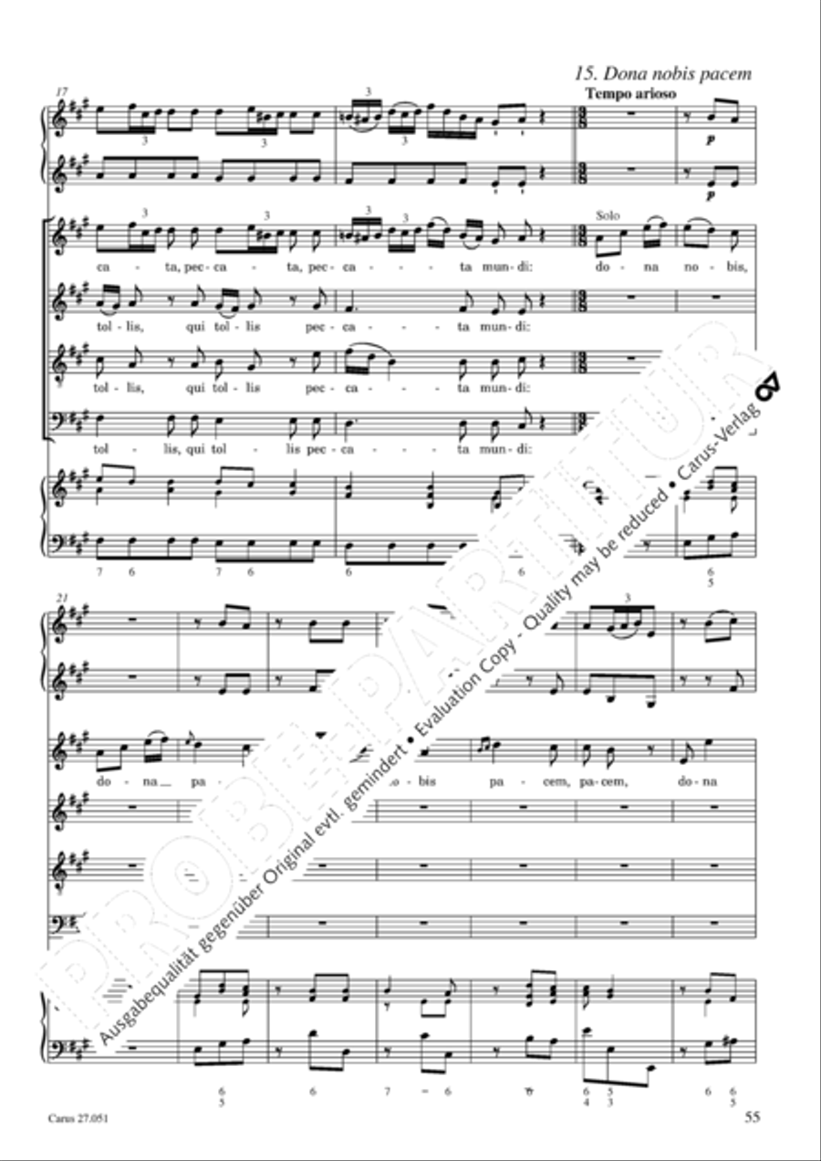 Missa in A Major 4-Part scores gallery preview page 56