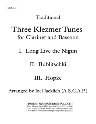 Three Klezmer Tunes for Clarinet and Bassoon