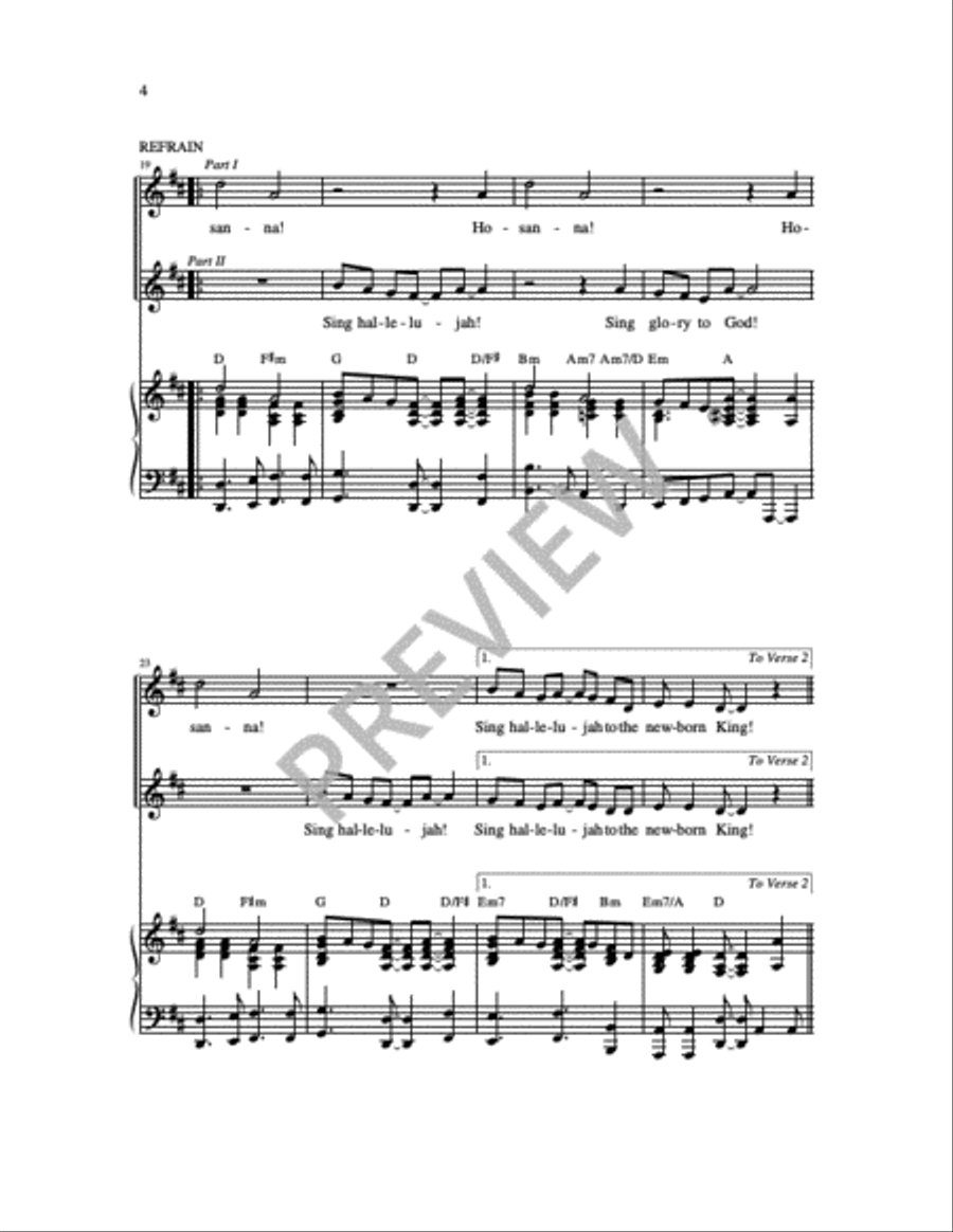 Sing Hallelujah to the Newborn King SA scores gallery preview page 9