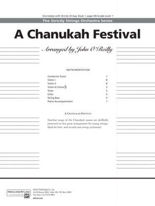 Book cover for A Chanukah Festival: Score