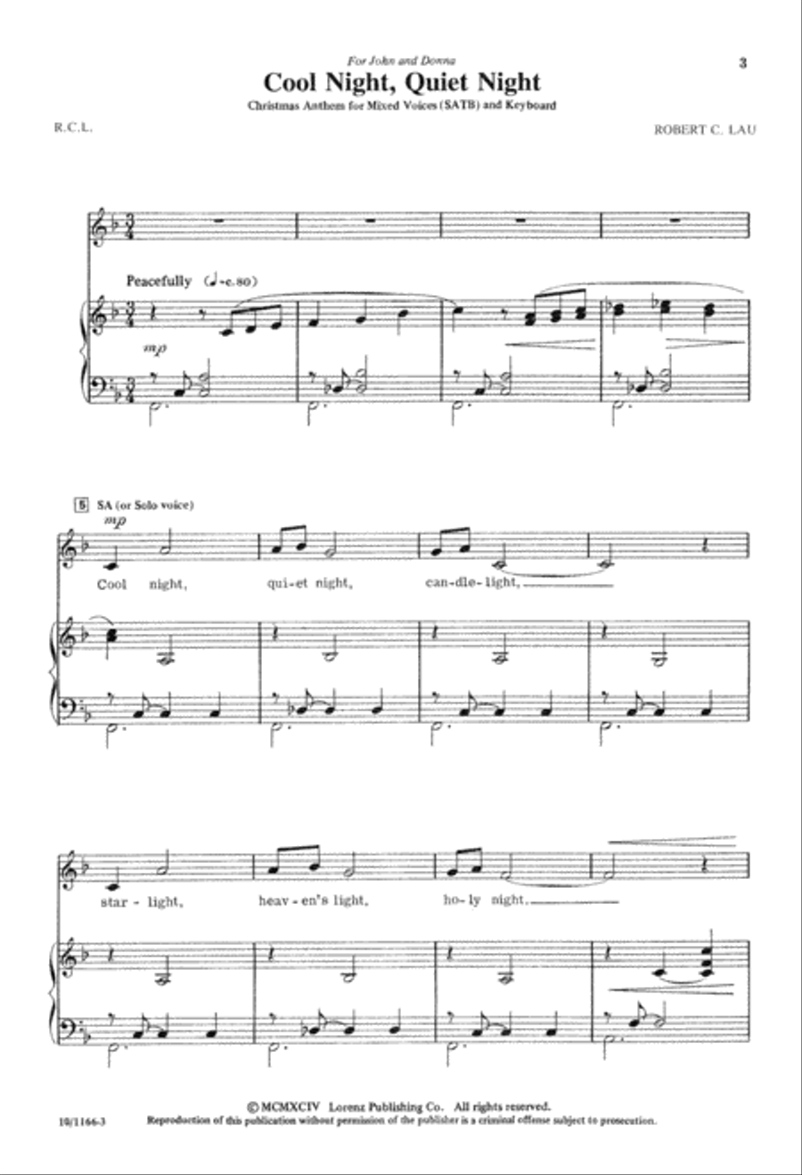 Cool Night, Quiet Night Cool Night, Quiet Night 4-Part scores gallery preview page 4