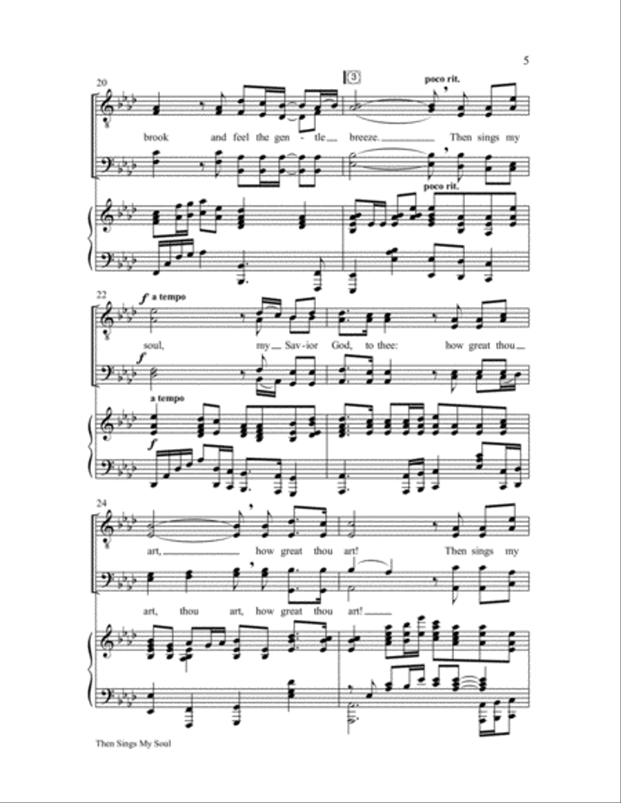 Then Sings My Soul (How Great Thou Art) Choir scores gallery preview page 5