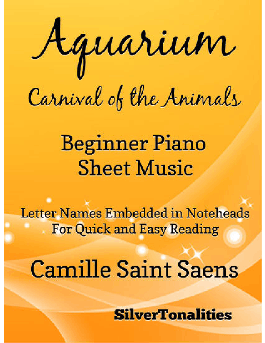 Aquarium Carnival of the Animals Beginner Piano Sheet Music Easy Piano scores gallery preview page 1