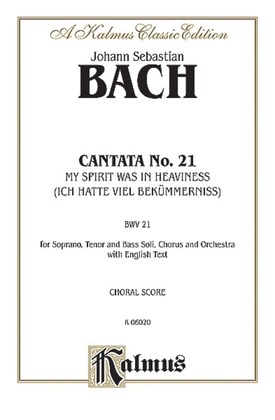 Book cover for Cantata No. 21 -- Ich hatte viel Bekummernis