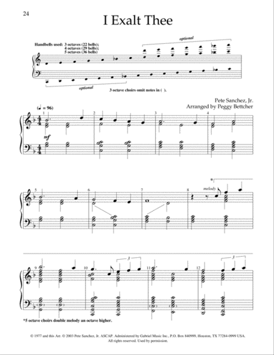 Easy to Ring Praise and Worship 5-Octaves scores gallery preview page 10