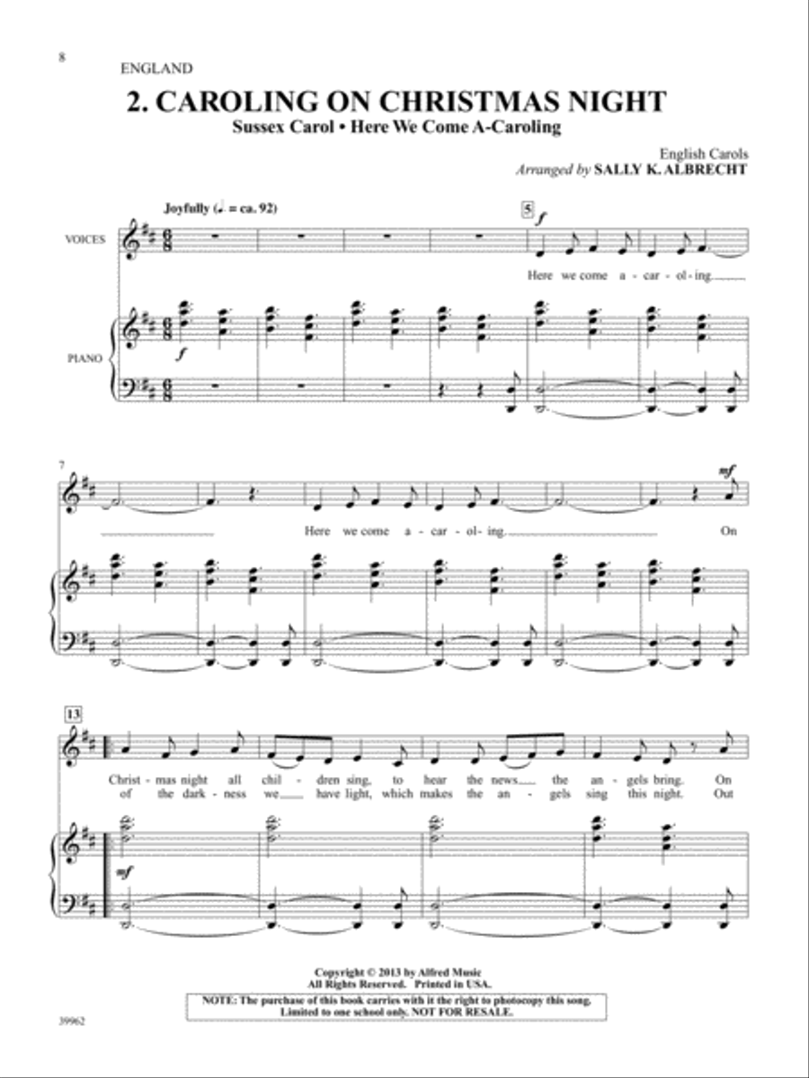 A World of Christmas -- Holiday Songs, Carols, and Customs from 15 Countries Unison Choir scores gallery preview page 4