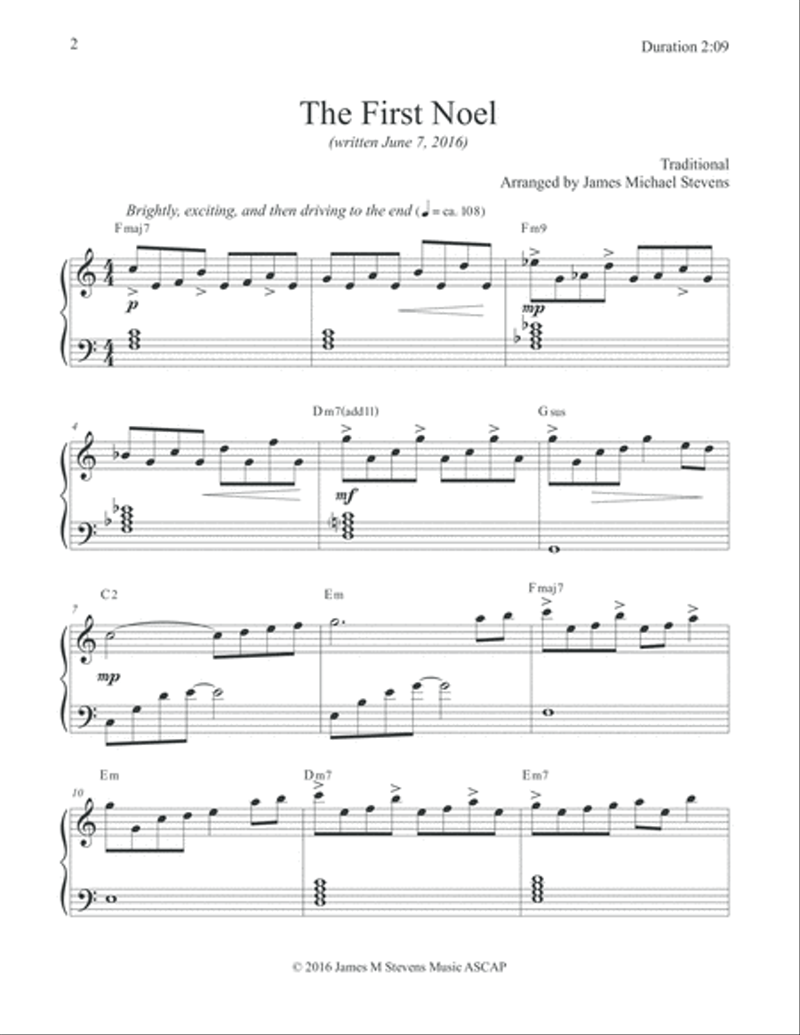 The First Noel (Christmas Piano) Piano Solo scores gallery preview page 2