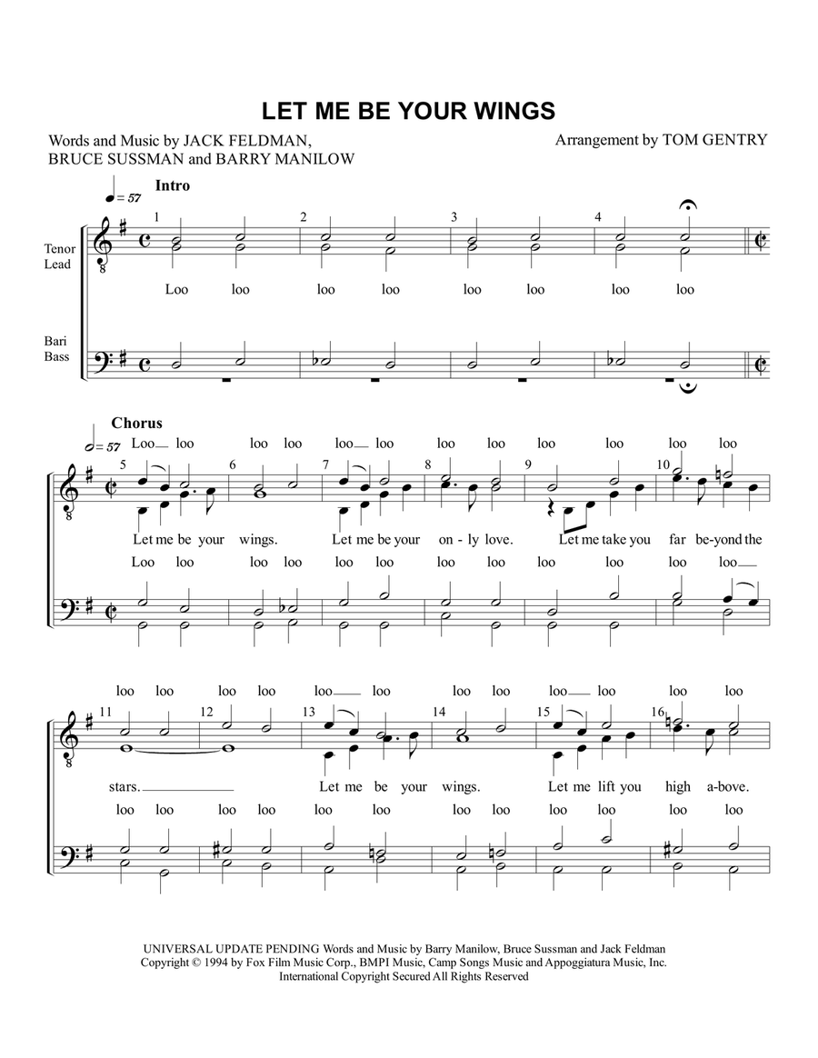 Let Me Be Your Wings Let Me Be Your Wings TTBB scores gallery preview page 1