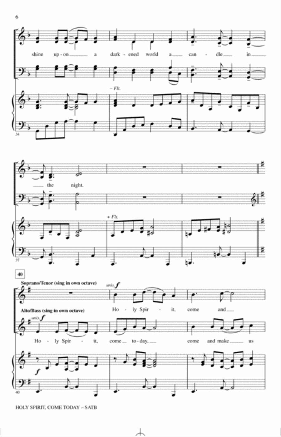 Holy Spirit, Come Today Holy Spirit, Come Today 4-Part scores gallery preview page 5