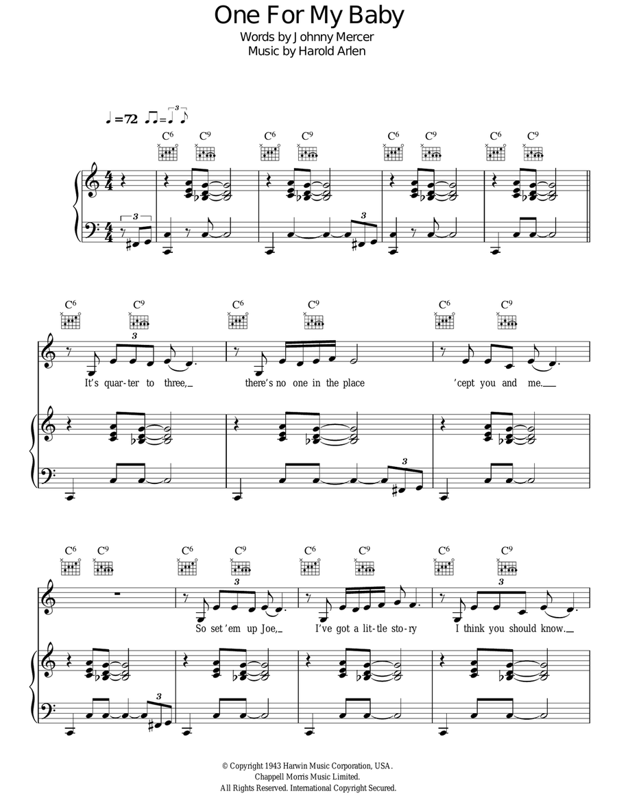 One For My Baby (And One More For The Road) Guitar scores gallery preview page 1