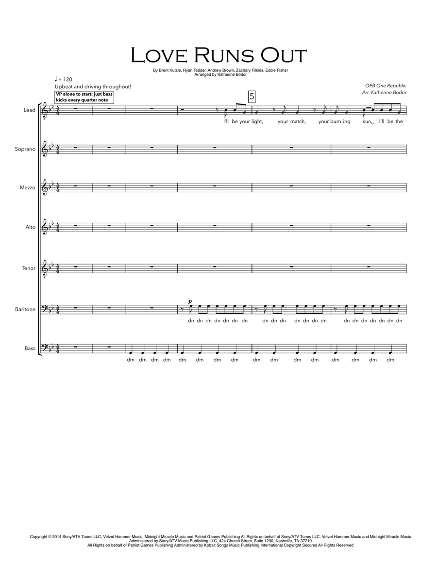 Love Runs Out Love Runs Out A Cappella scores gallery preview page 1