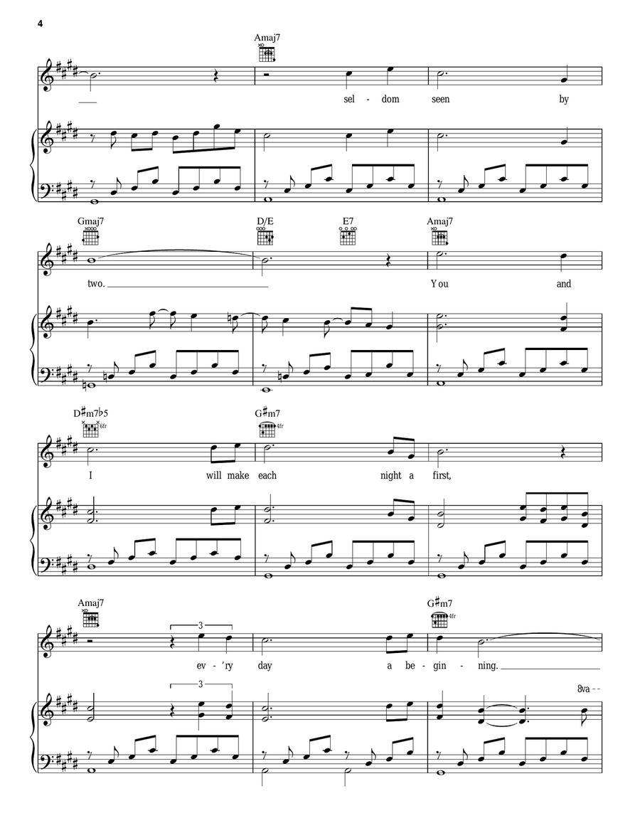 Evergreen (Love Theme from A Star Is Born) Piano, Vocal, Guitar scores gallery preview page 4