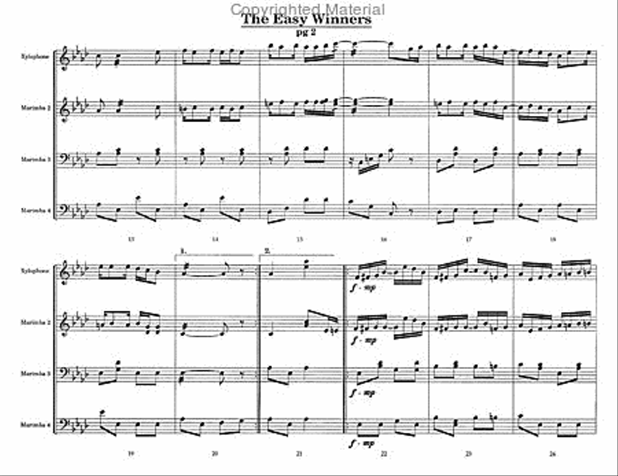 Easy Winners, The Easy Winners, The Percussion Ensemble scores gallery preview page 3