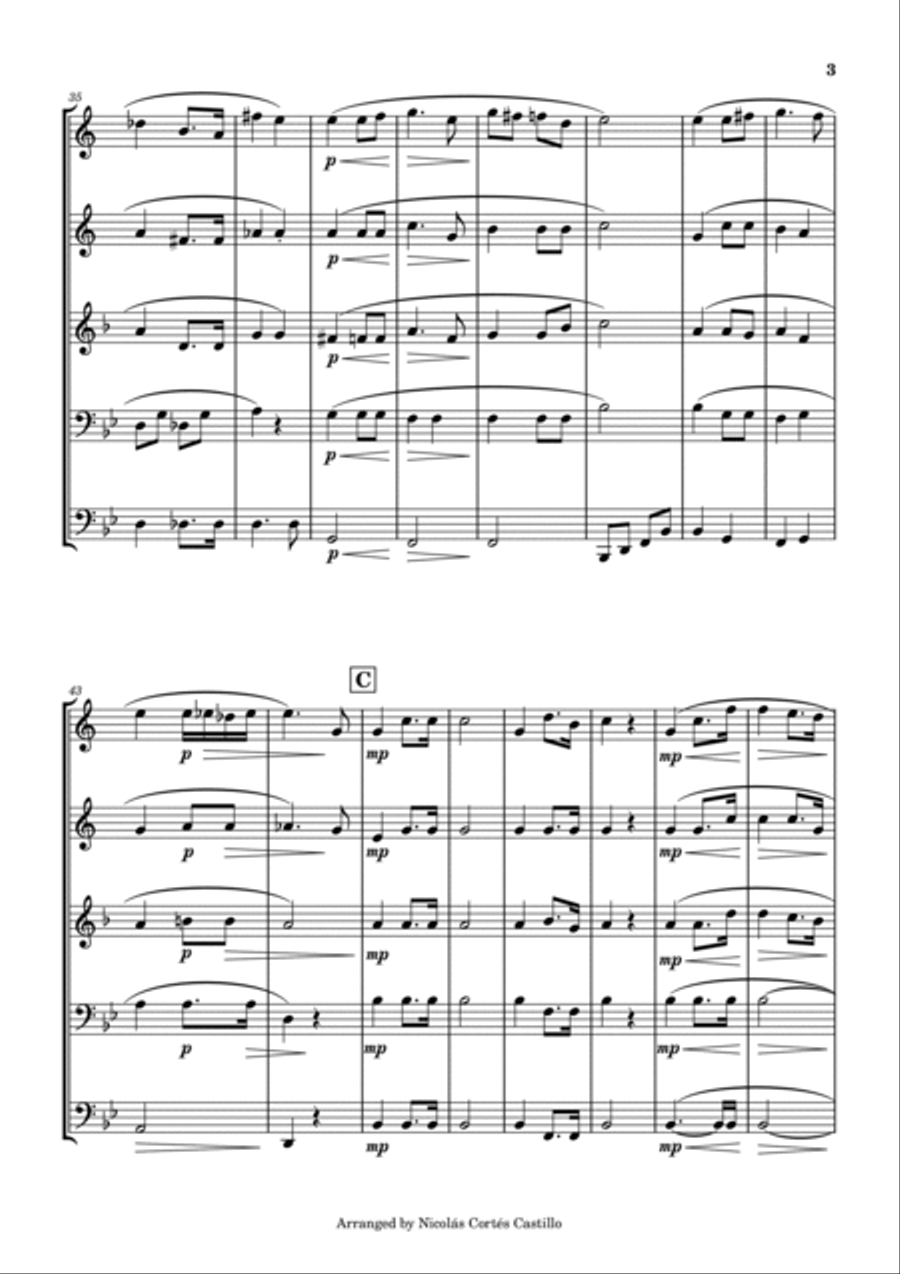 Richard Wagner - Bridal Chorus (Wedding March) for Brass Quintet Brass Quintet scores gallery preview page 5