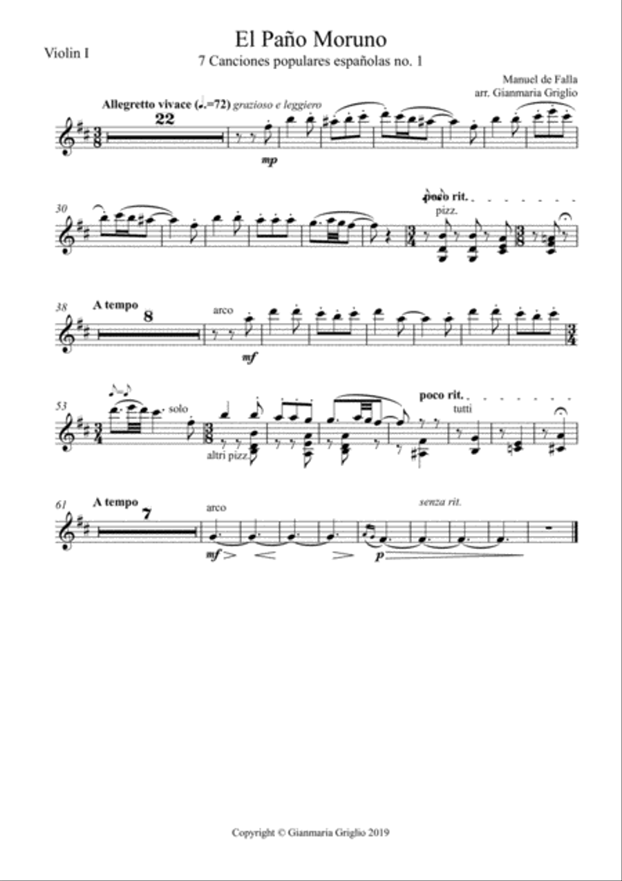 El paño moruno - arr. for string orchestra String Orchestra scores gallery preview page 6