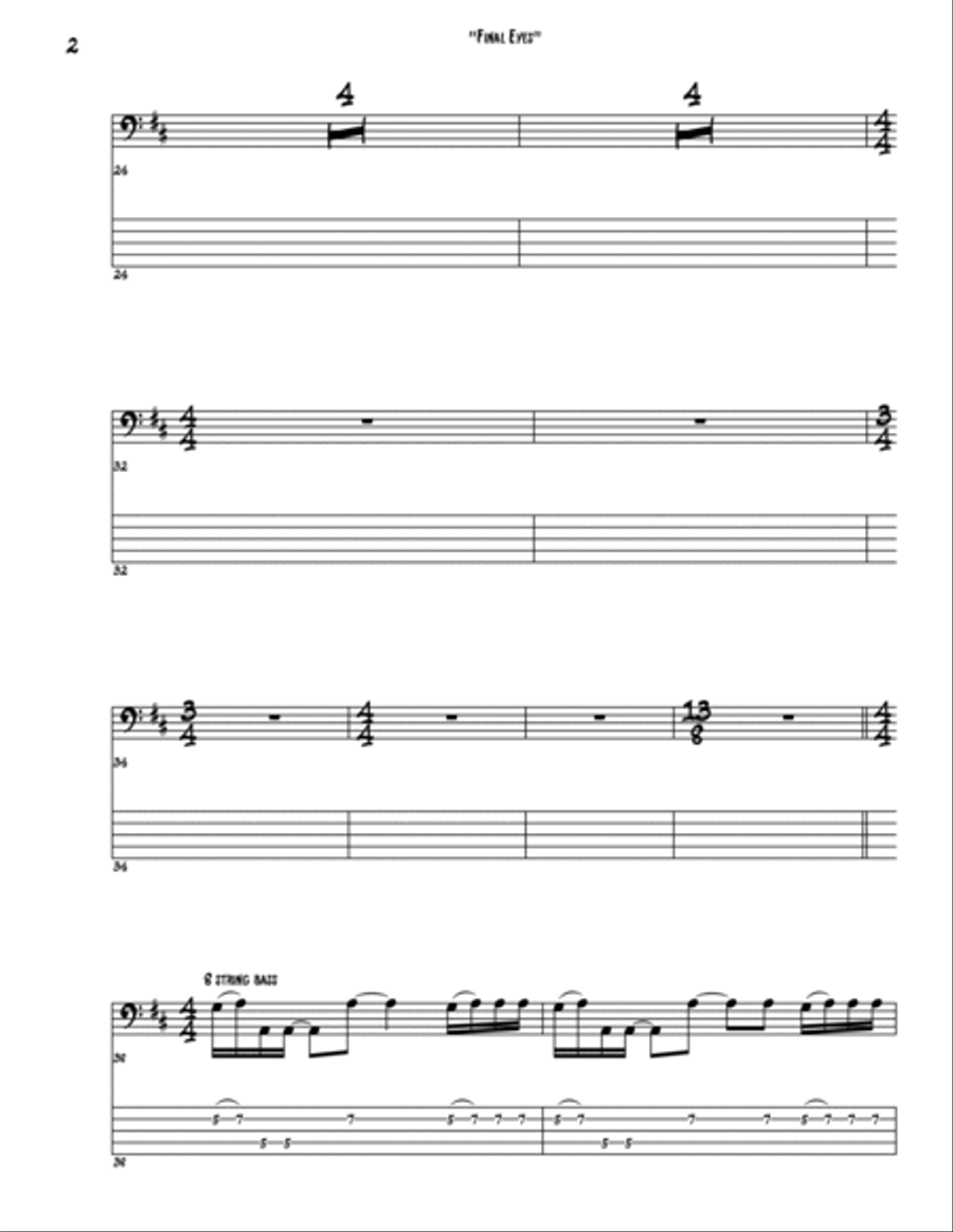 Final Eyes Bass Guitar scores gallery preview page 2