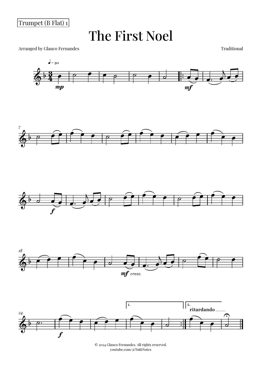 The First Noel | BEAUTIFUL Christmas Classic Brass Quintet scores gallery preview page 4