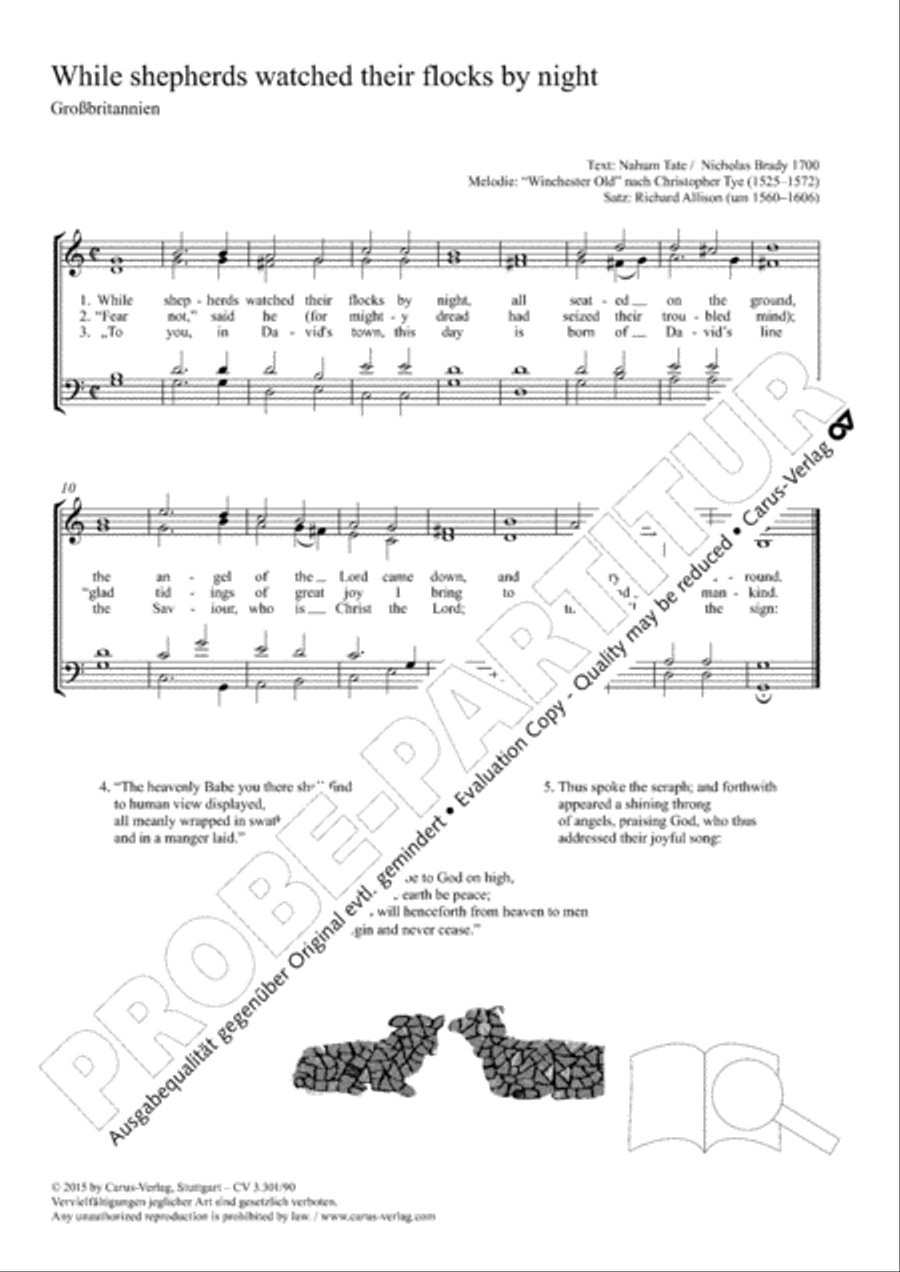 While shepherds watched their flocks by night 4-Part scores gallery preview page 2