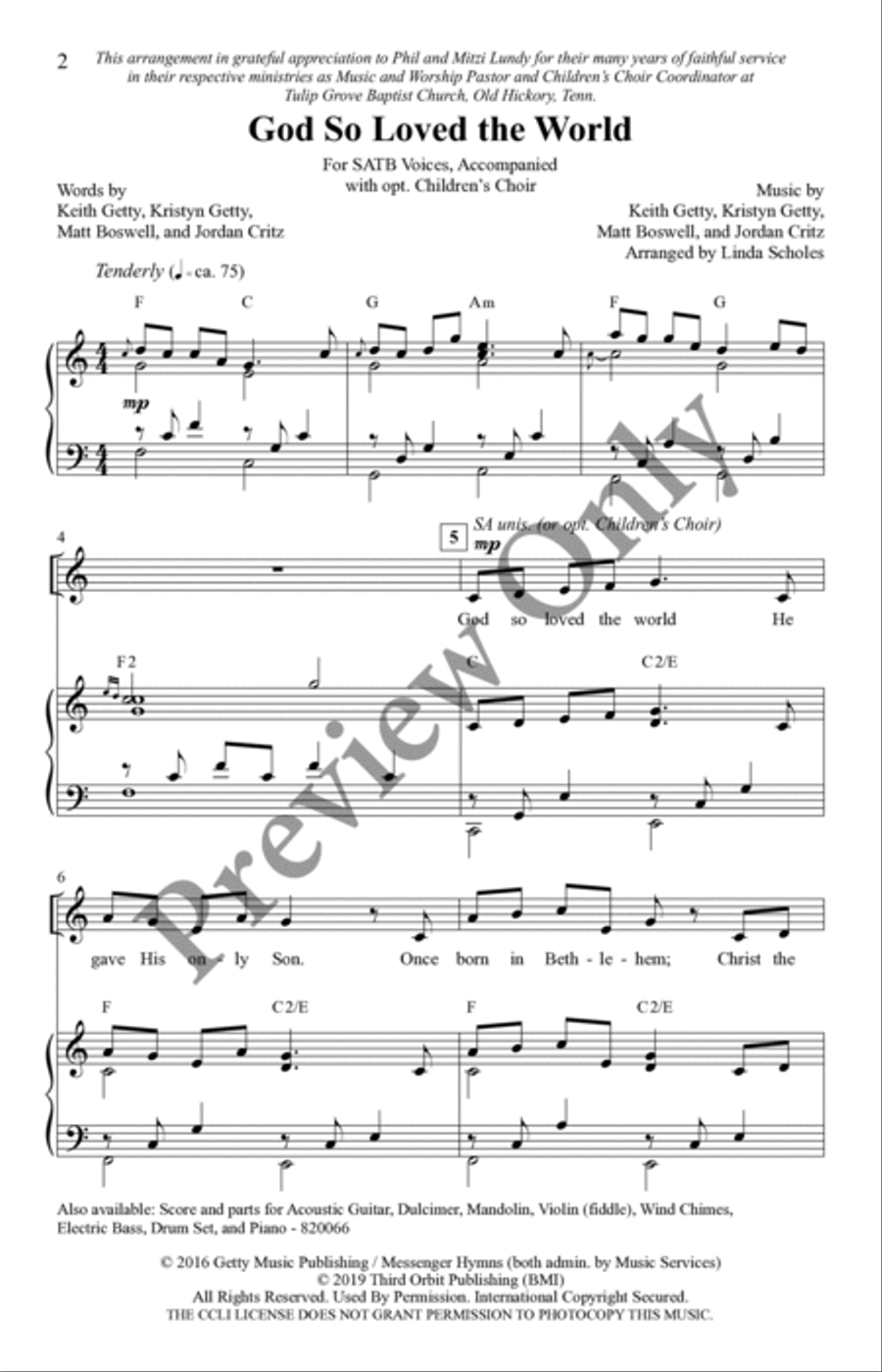 God So Loved the World 4-Part scores gallery preview page 2