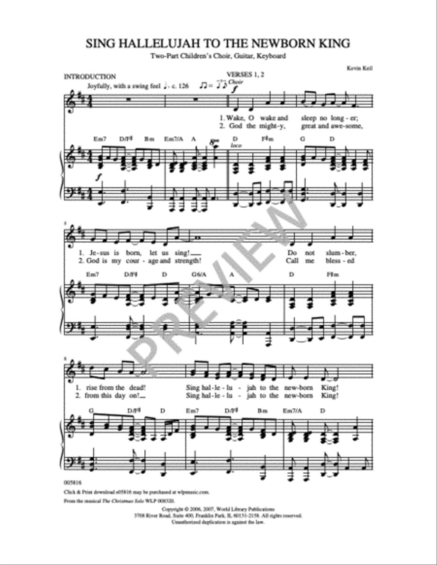 Sing Hallelujah to the Newborn King SA scores gallery preview page 7