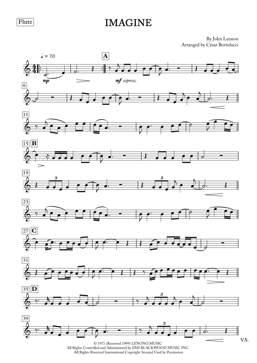 Imagine Flute Solo scores gallery preview page 1